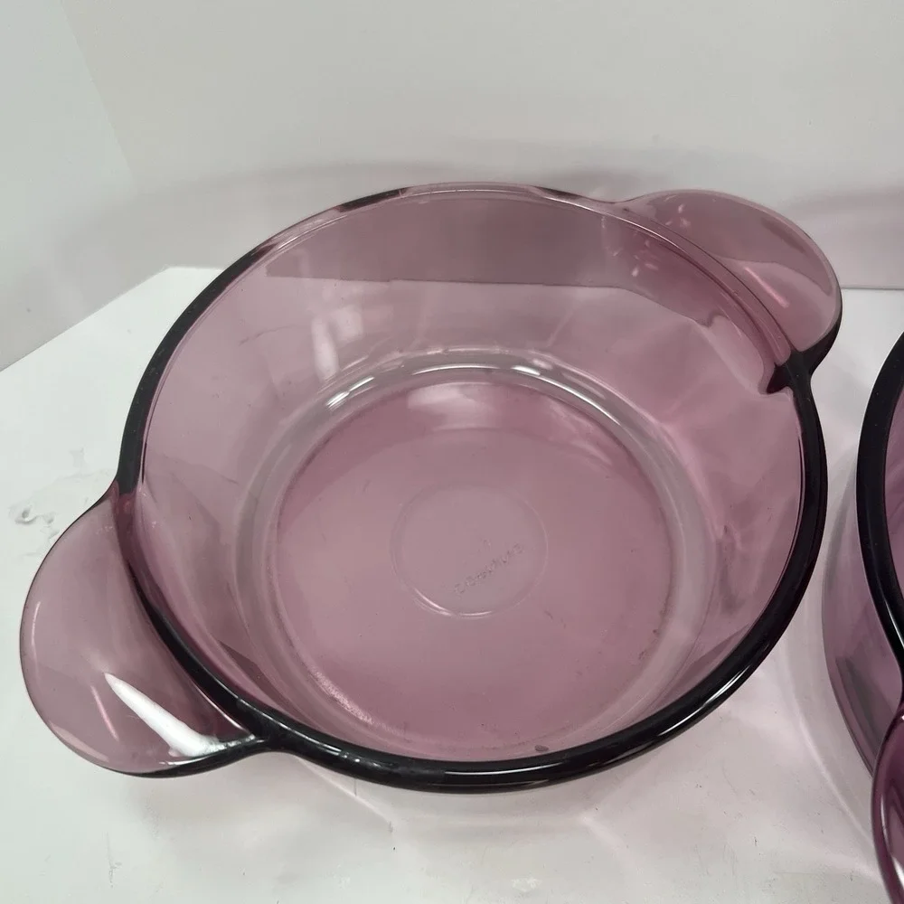 Corning Visions Casserole Dish Set Amethyst Purple Excellent Vintage 1174 1148